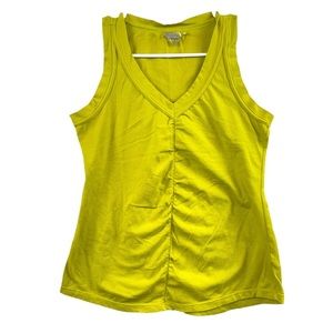 Athleta | Lime Green Ruched Running Tank Top Size Small
